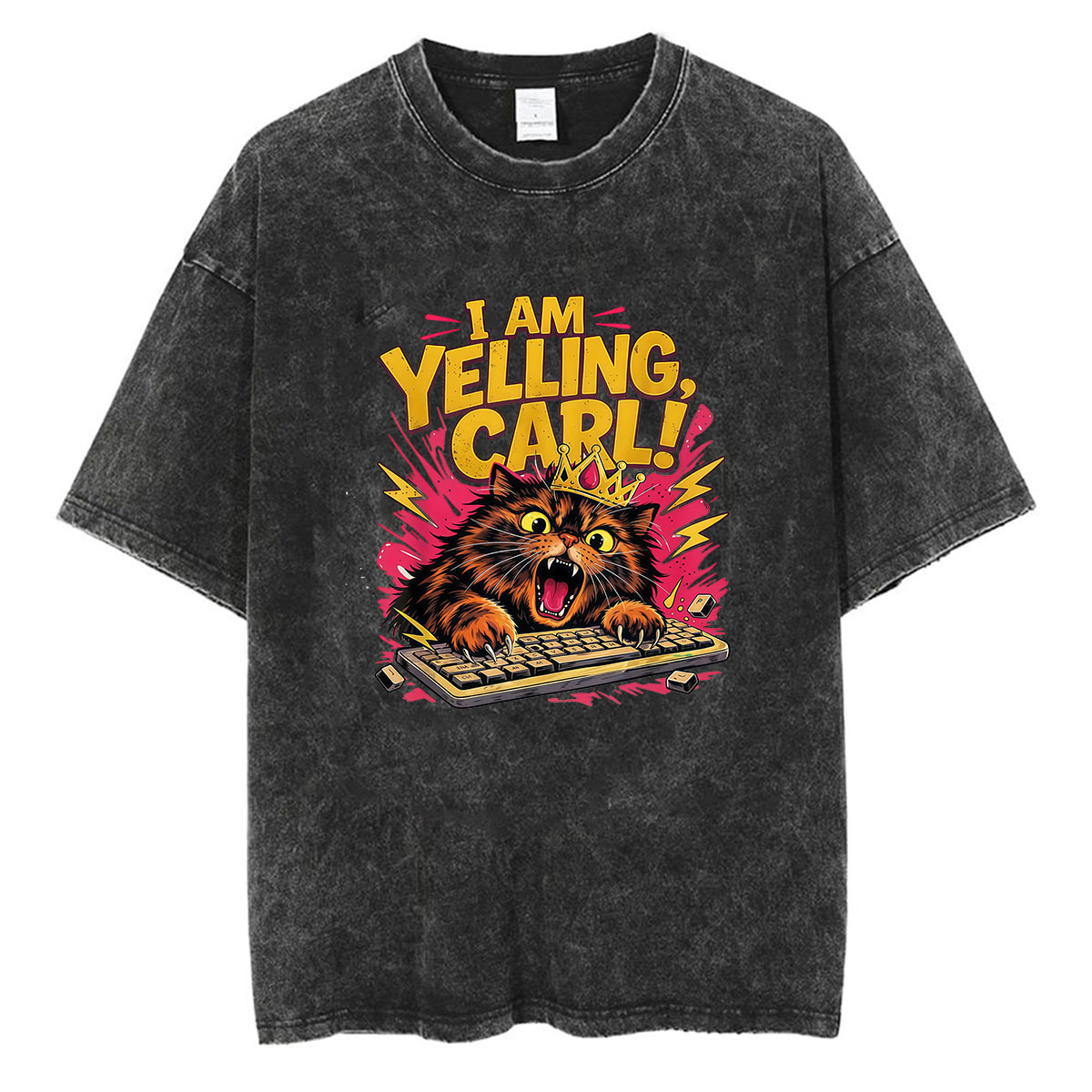 Esports Gaming Shirts - I Am Yelling Carl ダンジョンクローラーカール ヴィンテージウォッシュTシャツ