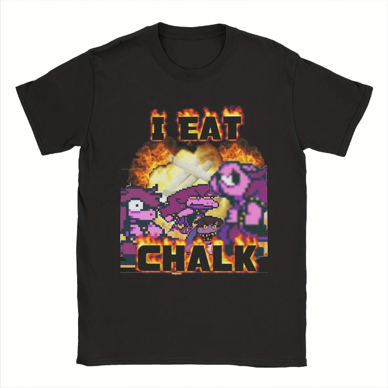 Esports Gaming Shirts - Deltarune Susie「I Eat Chalk」Tシャツ – カジュアルなゲームキャラクターTシャツ、カップル向けのマッチングストリートウェアシャツ、グラフィックTシャツ