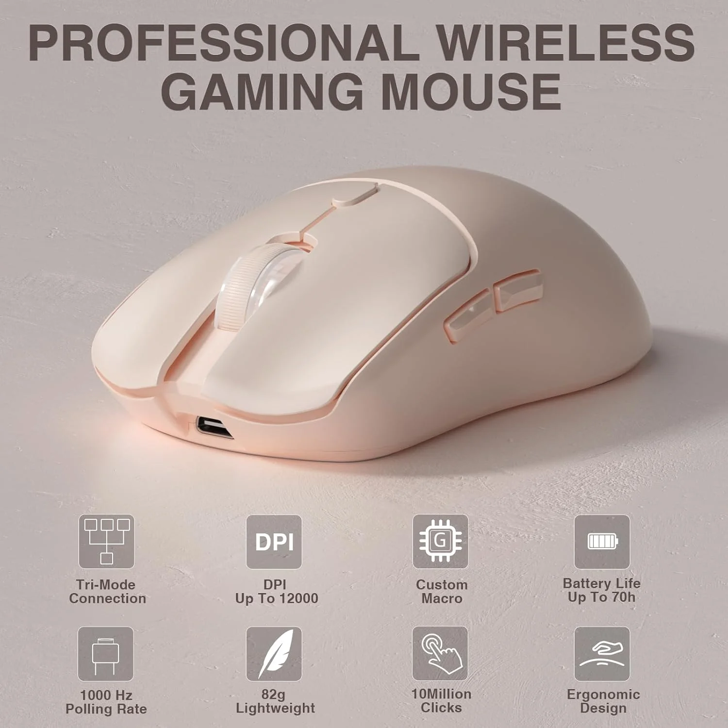 Esports Gaming Mouse - AULA SC580X トライモードワイヤレスゲーミングマウス 12000DPI PAW3325 500mAh
