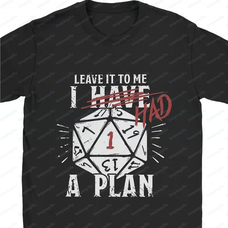 Esports Gaming Shirts - メンズD20ダイス卓上RPG Tシャツ「Leave It To Me I