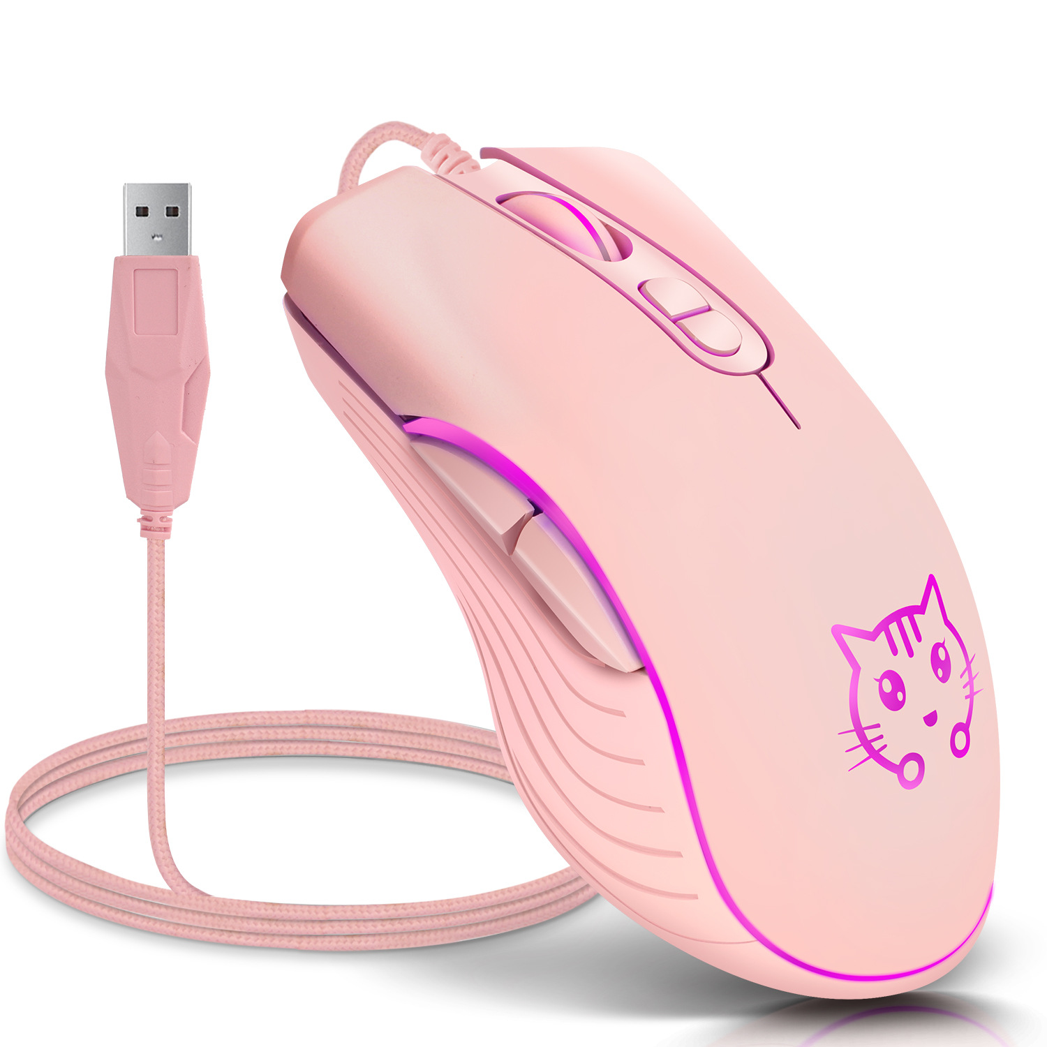 Esports Gaming Maus - USB 有線ゲーミングマウス ピンク コンピュータ プロフェッショナル E
