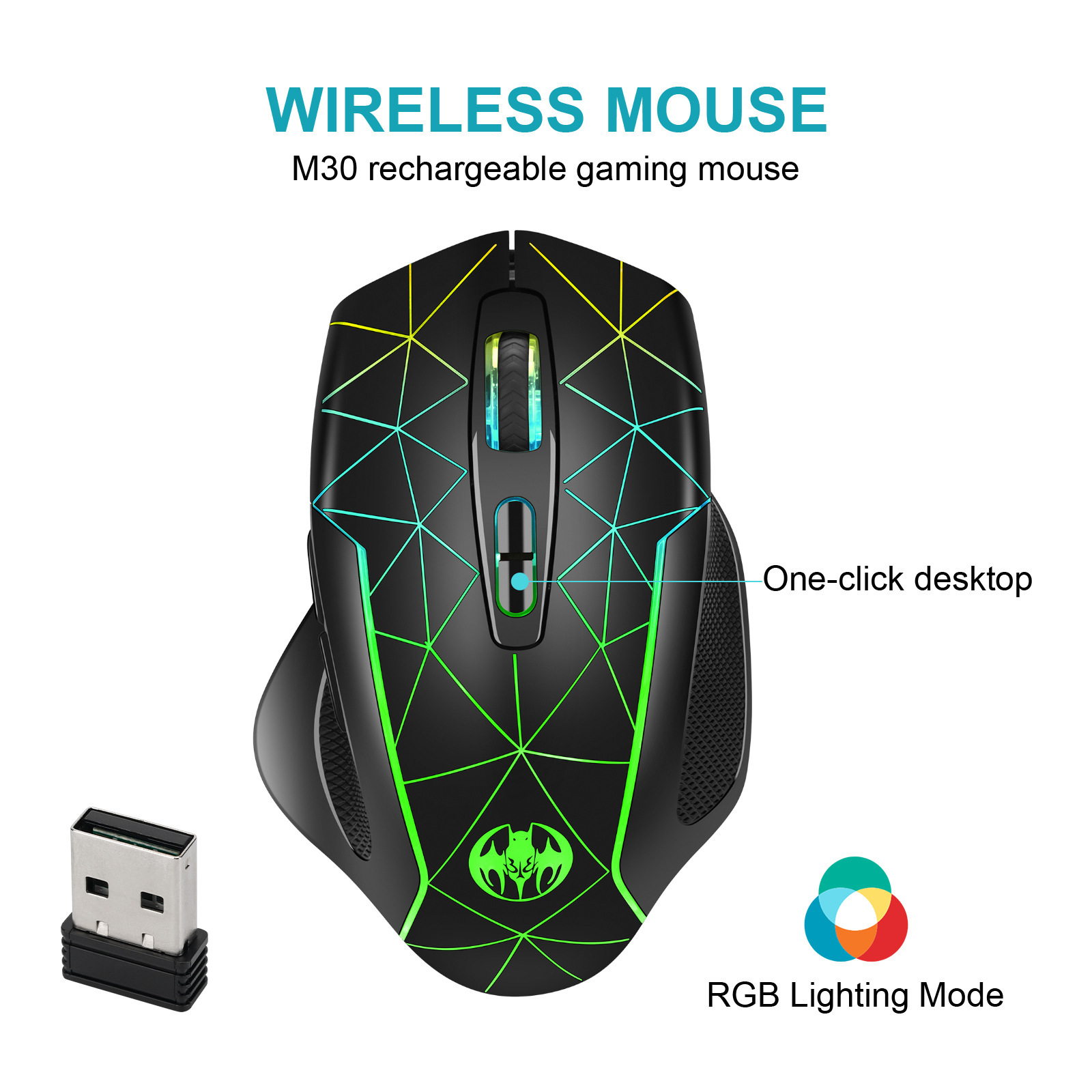 Esports Gaming Maus - ワイヤレス充電 RGB ライト効果ゲーム光学式マウス E スポーツオフィスゲーミングマウスサイレント人間工学に基づいたマウスラップトップ PC