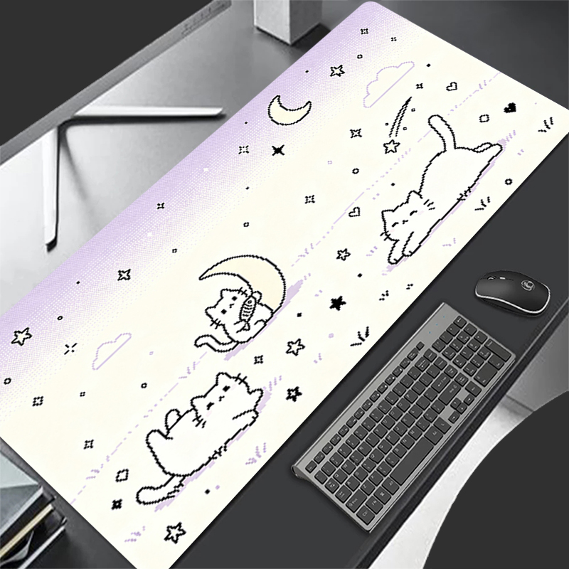 Esports Gaming Mouse - 低画素漫画マウスパッドノートブック拡張デスクマットゴム製ゲーマーパッドかわいい猫キーボードラグ滑り止めeスポーツゲーミングマウスパッド