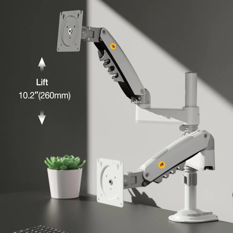 Dual Monitor Stand - デュアルモニターデスクマウントスタンド フルモーションスイベルコンピューターモニターアーム 最大27インチの2画面対応 H180