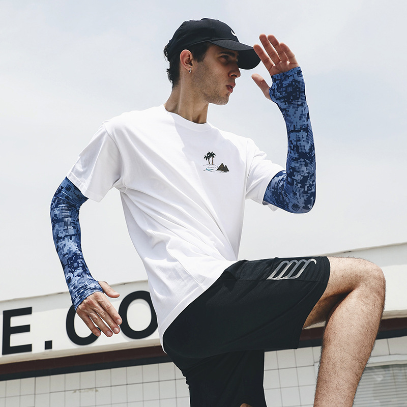 Uv ソーラーアームスリーブ男性夏迷彩アイスシルク長袖屋外釣 - Esports Gaming Arm Sleeve のレビューと価格