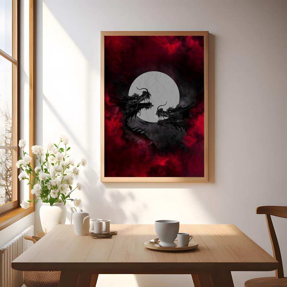 ブラックドラゴンポスター防水ステッカー絵画ゲームルーム&Eス - Esports And Gaming Lounge のレビューと価格
